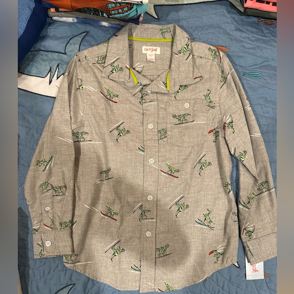 New with tags cat and Jack button up. YS